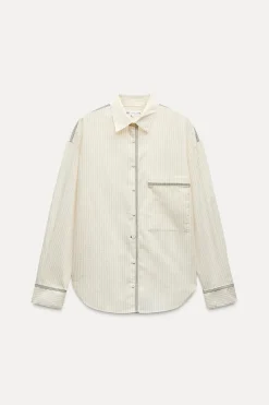 Clearance CAMISA RAYAS PESPUNTES ZW COLLECTION Mujer Camisas / Blusas