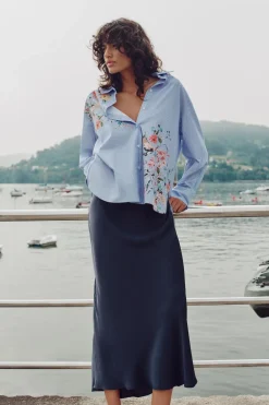 New CAMISA RAYAS PÁJAROS Mujer Camisas / Blusas