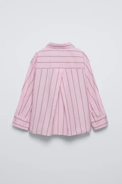 Niños ZARA 6 - 14 Años·Blusas / Camisas<CAMISA RAYAS PLIEGUE