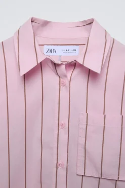 Niños ZARA 6 - 14 Años·Blusas / Camisas<CAMISA RAYAS PLIEGUE