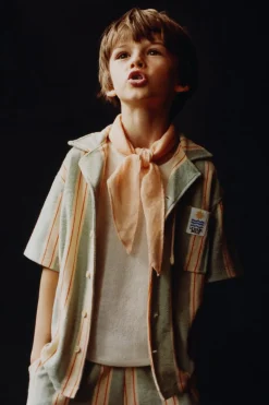 Niños ZARA 6 - 14 Años·Camisetas|6 - 14 Años·Camisas / Sobrecamisas<CAMISA RAYAS TOALLA ETIQUETA