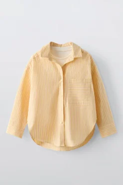 Niños ZARA 6 - 14 Años·Blusas / Camisas<CAMISA RAYAS Y TOP RIB