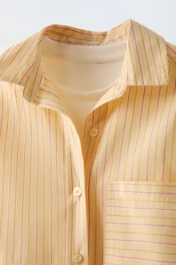 Niños ZARA 6 - 14 Años·Blusas / Camisas<CAMISA RAYAS Y TOP RIB