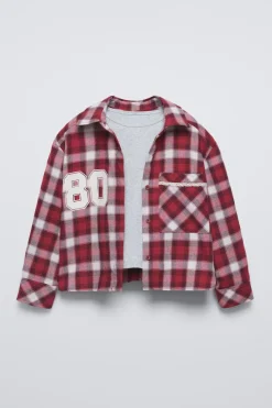 Niños ZARA 6 - 14 Años·Blusas / Camisas<CAMISA REGULAR CUADROS Y TOP RIB