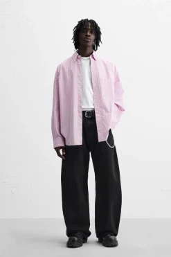 Sale CAMISA RELAXED FIT RAYAS Hombre Camisas