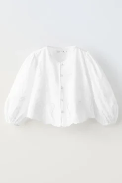 Niños ZARA 6 - 14 Años·Blusas / Camisas<CAMISA ROMÁNTICA BORDADOS