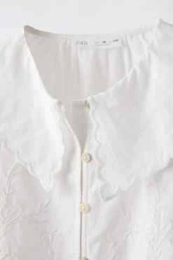 Niños ZARA 6 - 14 Años·Blusas / Camisas<CAMISA ROMÁNTICA BORDADOS