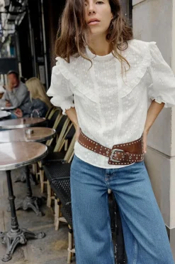 Outlet CAMISA ROMÁNTICA BORDADOS PERFORADOS Mujer Camisas / Blusas