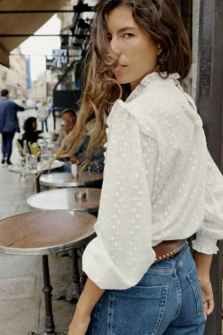 Outlet CAMISA ROMÁNTICA BORDADOS PERFORADOS Mujer Camisas / Blusas