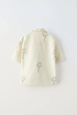 Niños ZARA 6 - 14 Años·Camisas / Sobrecamisas<CAMISA RÚSTICA PALMERAS