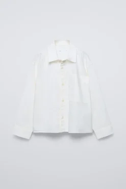 Niños ZARA 6 - 14 Años·Camisas / Sobrecamisas<CAMISA SARGA PERCHADA