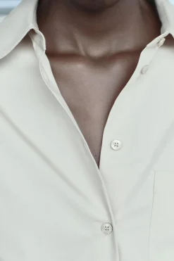 New CAMISA SARGA SATINADA Mujer Camisas / Blusas