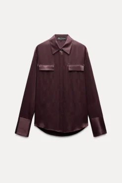 Best CAMISA SATINADA BOLSILLOS ZW COLLECTION Mujer Camisas / Blusas