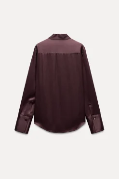 Best CAMISA SATINADA BOLSILLOS ZW COLLECTION Mujer Camisas / Blusas