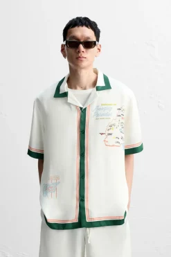 Best CAMISA SATINADA CONTRASTE Hombre Camisas