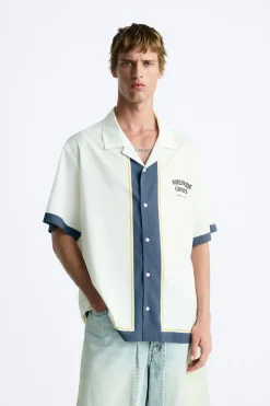 Discount CAMISA SATINADA CONTRASTE Hombre Camisas