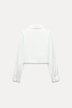 Online CAMISA SATINADA CROP Mujer Camisas / Blusas