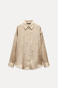 Best CAMISA SATINADA EFECTO ARRUGADO Mujer Camisas / Blusas