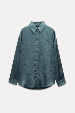 Clearance CAMISA SATINADA EFECTO ARRUGADO Mujer Camisas / Blusas