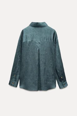 Clearance CAMISA SATINADA EFECTO ARRUGADO Mujer Camisas / Blusas