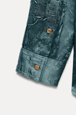 Clearance CAMISA SATINADA EFECTO ARRUGADO Mujer Camisas / Blusas