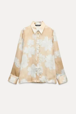 Clearance CAMISA SATINADA ESTAMPADA FLORES Mujer Camisas / Blusas