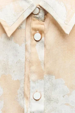 Clearance CAMISA SATINADA ESTAMPADA FLORES Mujer Camisas / Blusas