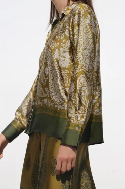 New CAMISA SATINADA ESTAMPADA Mujer Camisas / Blusas