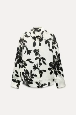 Outlet CAMISA SATINADA ESTAMPADA Mujer Camisas / Blusas