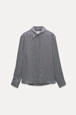 Sale CAMISA SATINADA ESTAMPADO GEOMÉTRICO Mujer Camisas / Blusas