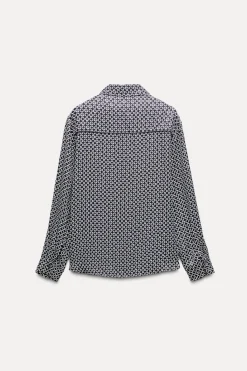 Sale CAMISA SATINADA ESTAMPADO GEOMÉTRICO Mujer Camisas / Blusas