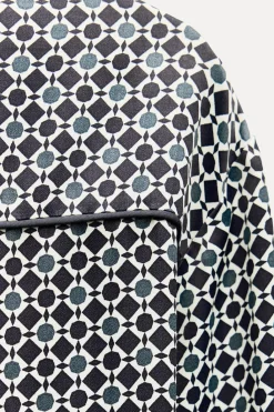 Sale CAMISA SATINADA ESTAMPADO GEOMÉTRICO Mujer Camisas / Blusas