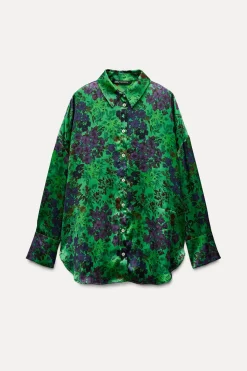 Sale CAMISA SATINADA ESTAMPADO FLORAL Mujer Camisas / Blusas