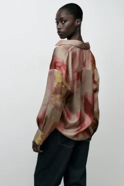 Best CAMISA SATINADA ESTAMPADO TIE DYE Mujer Camisas / Blusas