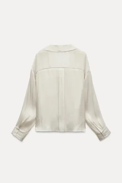 Fashion CAMISA SATINADA NUDO Mujer Camisas / Blusas