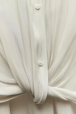 Fashion CAMISA SATINADA NUDO Mujer Camisas / Blusas