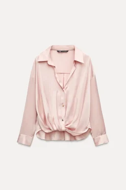 Best CAMISA SATINADA NUDO Mujer Camisas / Blusas