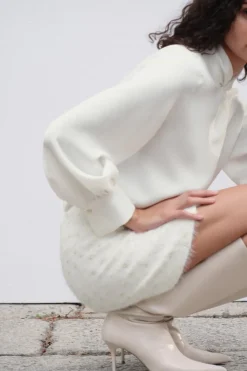 Fashion CAMISA SATINADA NUDO Mujer Camisas / Blusas