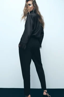 New CAMISA SATINADA PLUMAS Mujer Camisas / Blusas