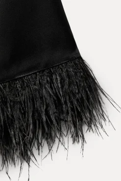 New CAMISA SATINADA PLUMAS Mujer Camisas / Blusas