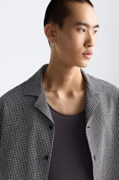 Hot CAMISA SEERSUCKER CUADROS Hombre Camisas