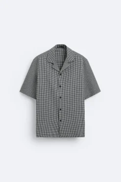 Hot CAMISA SEERSUCKER CUADROS Hombre Camisas