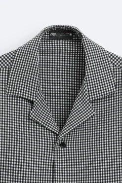 Hot CAMISA SEERSUCKER CUADROS Hombre Camisas