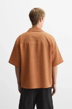 Clearance CAMISA SEERSUCKER CUADROS Hombre Camisas