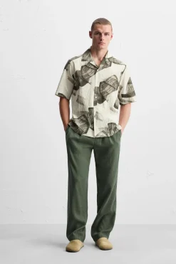 Discount CAMISA SEERSUCKER ESTAMPADO ABSTRACTO Hombre Camisas