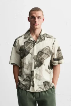 Discount CAMISA SEERSUCKER ESTAMPADO ABSTRACTO Hombre Camisas