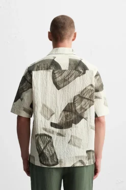 Discount CAMISA SEERSUCKER ESTAMPADO ABSTRACTO Hombre Camisas