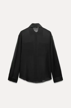 Outlet CAMISA SEMITRANSPARENTE BOLSILLOS ESTRUCTURA Mujer Camisas / Blusas