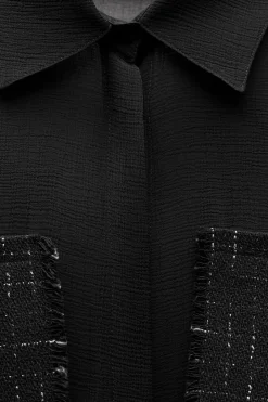 Outlet CAMISA SEMITRANSPARENTE BOLSILLOS ESTRUCTURA Mujer Camisas / Blusas