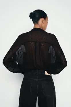 Best CAMISA SEMITRANSPARENTE ESTRUCTURA Mujer Camisas / Blusas